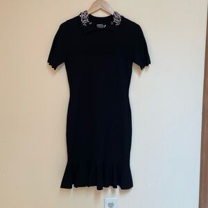 Taylor Black Knit Embellished Dress